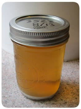 Settled yeast slurry in mason jar 