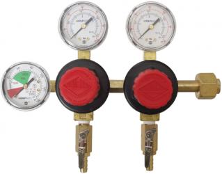 CO2 Regulator - Dual Body - Three Gauge