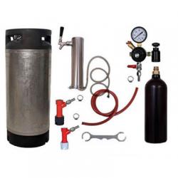 1 Faucet Draft Beer Tower Keg Kit with 20oz CO2 Tank - PIN LOCK - Complete Kit