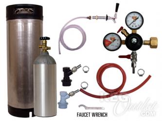 Draft Beer Refrigerator Keg Kit - Ball Lock - Complete Kit