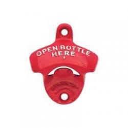 Red Open Bottle Here Wall Mount Bottle Opener