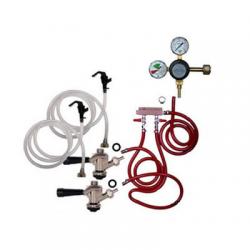 Draft Beer Party Keg Kit - 2 Faucet - Dual Gauge Taprite Regulator