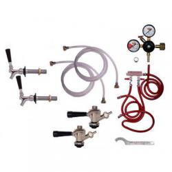 Draft Beer Refrigerator Commercial Keg Kit - 2 Faucet