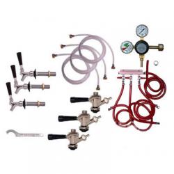 Draft Beer Refrigerator Commercial Keg Kit - 3 Faucet - Taprite Regulator