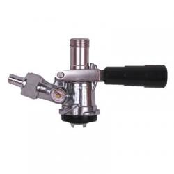 American "D" Sanke Keg Tap (Coupler) - Black Lever - SS Probe