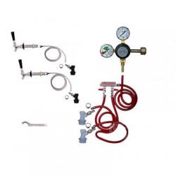 Draft Beer Refrigerator Keg Kit - Taprite Regulator - Double Tap - BALL LOCK