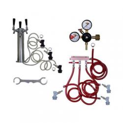 3 Faucet Draft Beer Tower Keg Kit - BALL LOCK